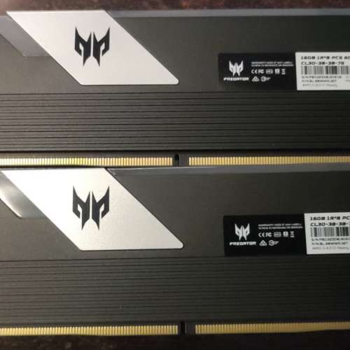 Acer Predator Vesta II RGB DDR5 6000 C30 Memory 32GB Kit (2x16GB)