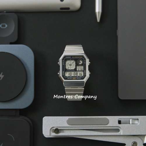 Montres Company 香港註冊公司 (32年老店) 卡西歐 CASIO 防水 不鏽鋼錶帶 A130WE-1A...
