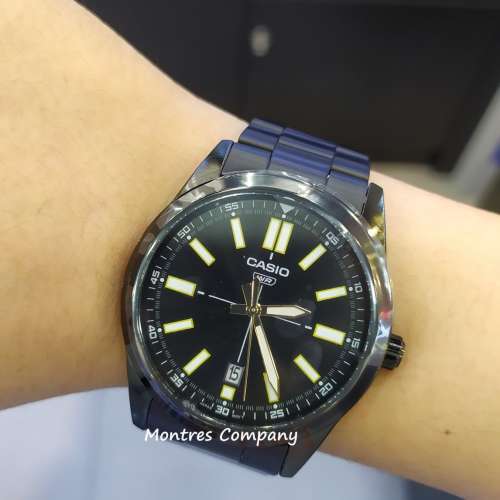 Montres Company 香港註冊公司 (32年老店) 卡西歐 CASIO 運動 黑色 簡約風 MTPVD02...