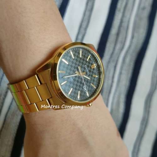 Montres Company 香港註冊公司(32年老店) 卡西歐 CASIO防水 不鏽鋼錶帶 黑金色 MTP...