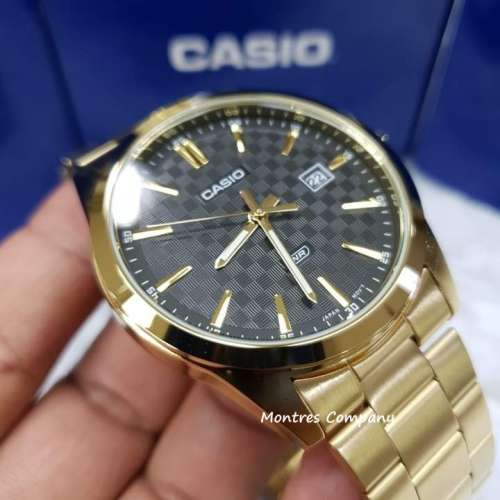 Montres Company 香港註冊公司(32年老店) 卡西歐 CASIO防水 不鏽鋼錶帶 黑金色 MTP...