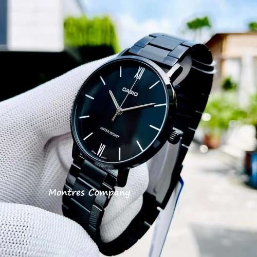 Montres Company 香港註冊公司(32年老店) 卡西歐 CASIO防水 不鏽鋼錶帶 黑色 MTPVT...