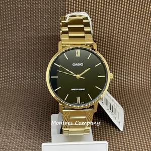 Montres Company 香港註冊公司 (32年老店) 卡西歐 CASIO 情侶裝 金色不鏽鋼錶帶 黑...