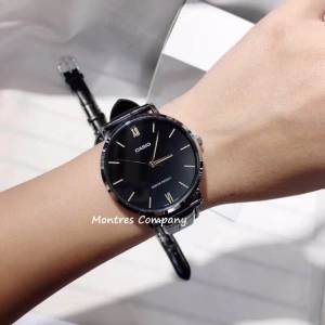 Montres Company 香港註冊公司(32年老店) 卡西歐 CASIO防水 皮錶帶 黑金色 MTPVT01...