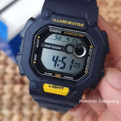 Montres Company 香港註冊公司 (32年老店) 卡西歐 CASIO 十年電池壽命 藍色 W737 W...