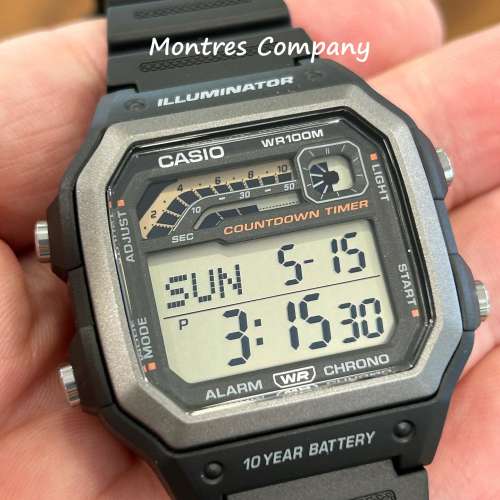 Montres Company 香港註冊公司(32年老店) 卡西歐 CASIO 100米防水 十年電池壽命 灰...