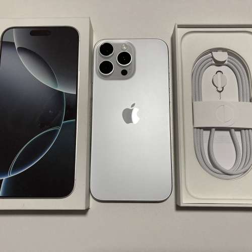 全新 iPhone 16 pro 512gb eSim+實體sim 白色 無鎖 原裝無拆 英/澳/日/歐版 一年 A...