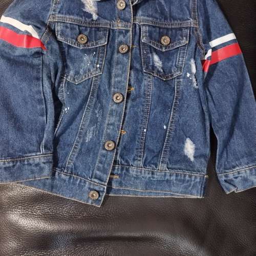 兒童小朋友牛仔褸褲套裝kids size 125 denim jacket jeans