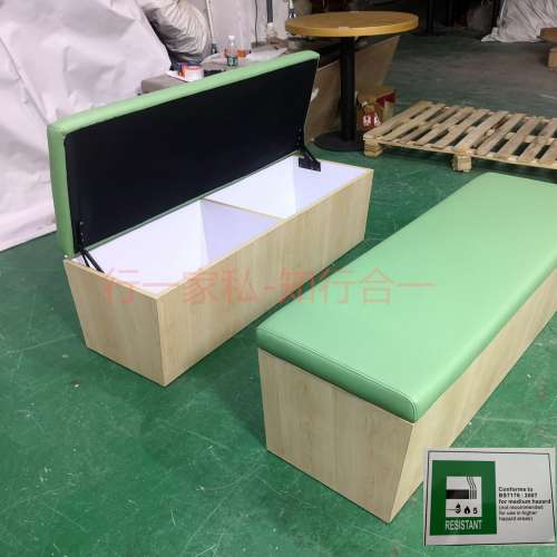 带屏风卡位梳化，坐垫可翻开储物梳化卡位，BS7176防火梳化