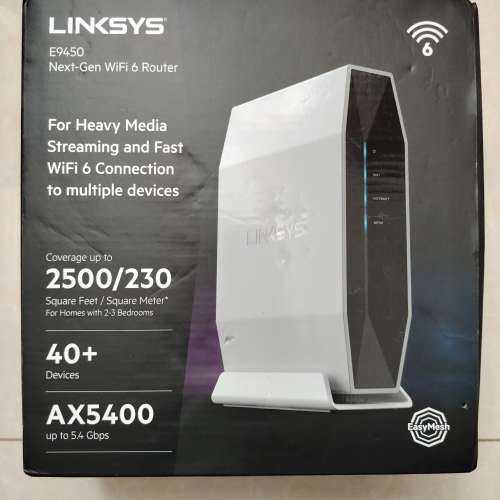 LINKSYS E9450 Next-Gen WiFi6 Gigabit AX5400 Dual-Band Router 95% New完整盒裝