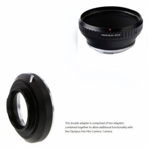 Double Adapter, Hasselblad V And Canon EOS To Olympus Pen F Film Camera Mount