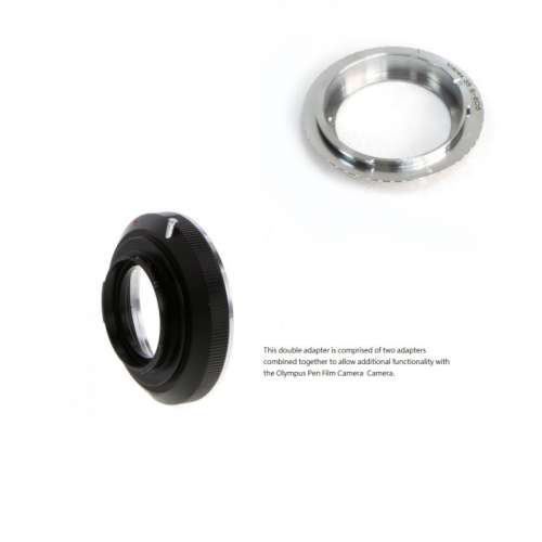 Double Adapter, Icarex BM And Canon EOS To Olympus Pen F Film Camera Mount