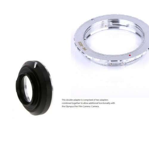 Double Adapter, PENTAX K  And Canon EOS To Olympus Pen F Film Camera Mount