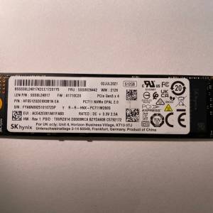 SK Hynix PC711 512GB m.2 nvme PCIE 3.0 SSD