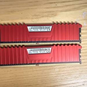 二手 CORSAIR CMK16GB4M2A2666C16R (8GBx2) RED DDR4-2666 LONGDIMM RAM