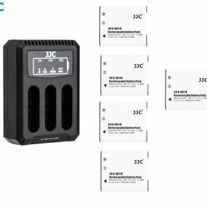 JJC 5 Pcs Ricoh DB-110 Lithium-Ion Batteries With LCD Diaplay USB Multi Charger
