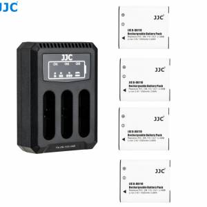 JC 4 Pcs Ricoh DB-110  Batteries With LCD Diaplay USB Multi Battery Charger