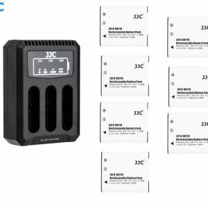 JJC 7 Pcs Ricoh DB-110  Lithium-Ion Batteries With LCD Diaplay USB Multi Charger