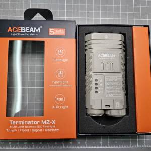 95％new ACEBEAM M2-X 超光戰術充電電筒 LED泛光 3200流明 聚光500米