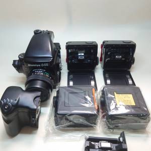 Mamiya 645 Pro AE finder 55mm 80mm 120mm 150mm 210mm 120&135 backs + Winder