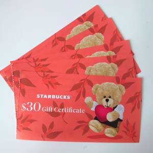 starbucks $30 coupon 現金券 10張
