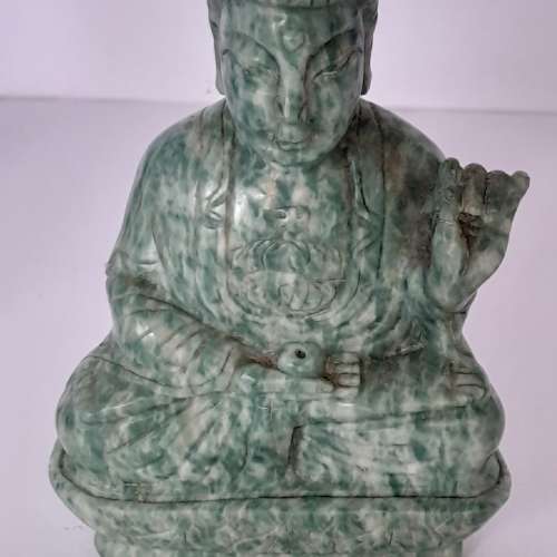 天然綠點石雕佛像高4/4.5吋，古舊多年前製品，單一個六百八十元兩個一千元，歡迎商...