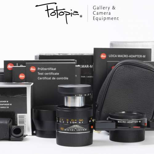 || Leica Macro-Elmar-M 90mm F4 - Black / 11633, full set & extra accessories ||