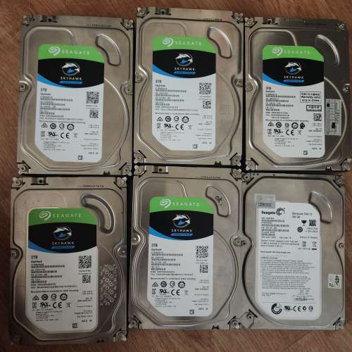 壞 4 個 3T, 1 個 2T 及 I個 500 GB 3,5吋硬碟