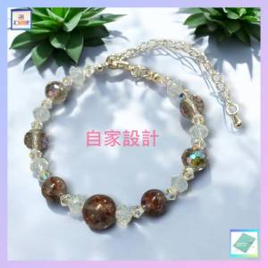 【自家設計】閃亮靈動天然紫幽靈水晶手鏈《附送精美*紐扣絨布袋*一個 ※ 送完即止 ...