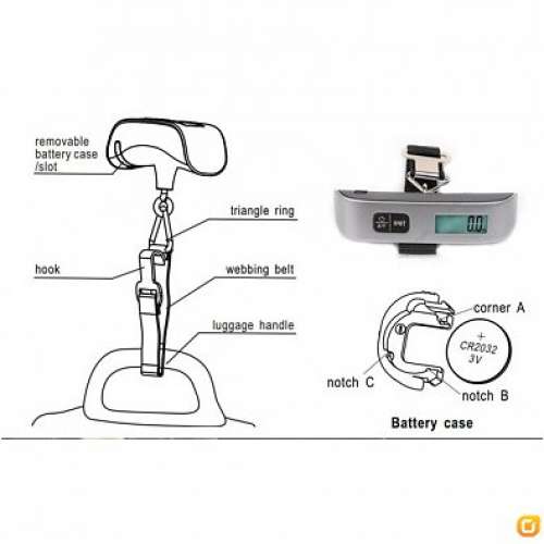 手提 電子 行李磅 旅行磅 + 溫度計