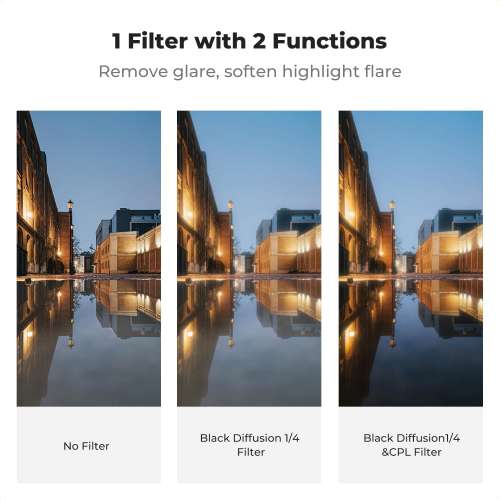 K&F Concept Nano-K Series Black Diffusion 1/4 Filter & CPL 2-in-1 Filter