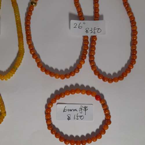 紅黃翡珠串,6mm 頸鏈/手串，每款價錢如照片顯示，兩款起八折四款七折多數量價錢可再...