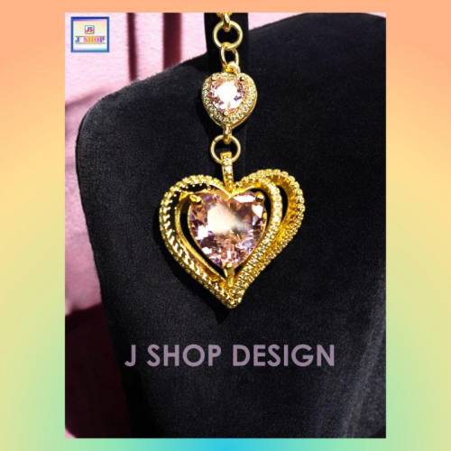 【自家設計】閃亮耀眼心型鋯石吊咀連頸鏈 *頸鏈可自由更換*《附送精美*紐扣絨布袋*...