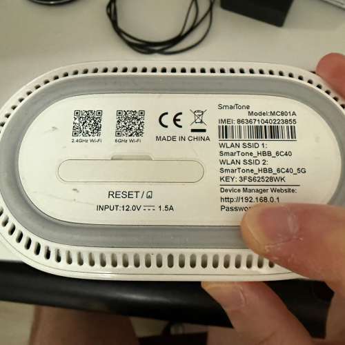 ZTE 5G室內路由器 MC801A(包8個月數碼通5G上網plan)