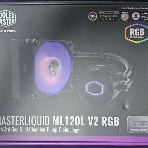 CoolerMaster ML120L V2 RGB水冷散热器全套,配件,说明书连合
