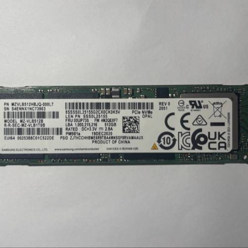 Samsung PM981a 512GB m.2 nvme SSD