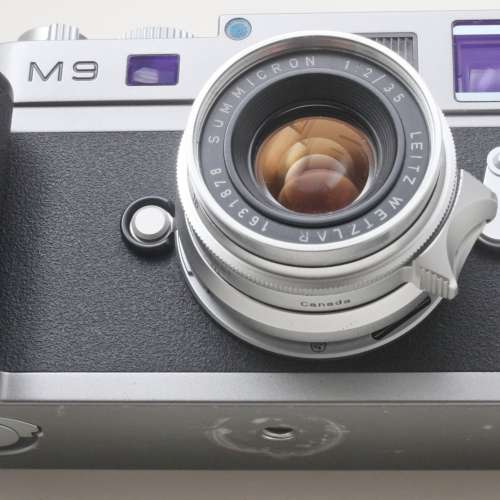 Leica Handgrip 14490 銀色 M8，M9均合用，保護膠紙未除連盒，接近全新(不似皮套影...