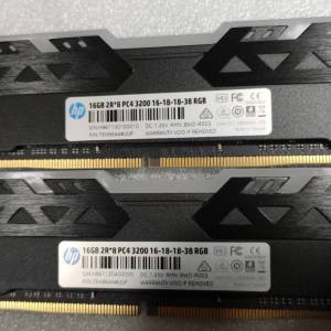 HP V8 RGB DDR4 3200 U-DIMM 16GB (單條)x2 共32GB Desktop Ram