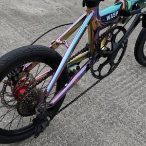私人出讓LK BIKE 16吋鈦合電鍍金幻紫金色8速指撥摺合單車90%新