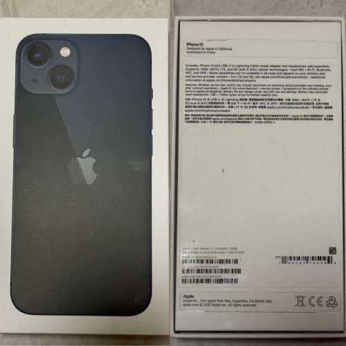香港行貨 Apple iPhone 13 黑色 128g 連盒