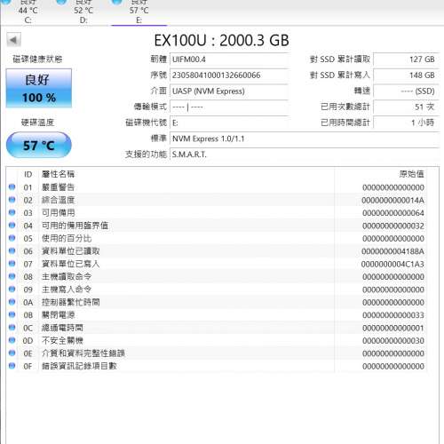 99% New Corsair EX100U 2TB Portable USB Type-C 3.2 Gen 2x2 外置攜帶式 SSD