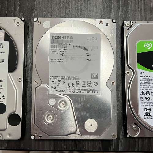 升級轉售 - 3.5吋 SATA HDD (2TB+1TB) 1套3隻