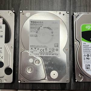 升級轉售 - 3.5吋 SATA HDD (2TB+1TB) 1套3隻