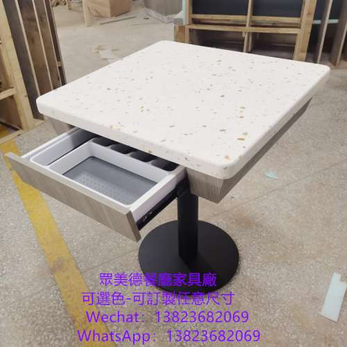 法式餐廳食肆細枱,料理店餐枱訂造,防火膠板飯臺,自助餐廳桌子,仿大理石餐檯訂製,料...