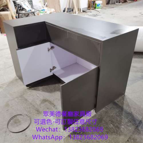餐館餐邊櫃訂製廠家,茶餐料理店備餐櫃訂做,港式餐廳防火板茶水櫃訂做工廠,木紋膠板...