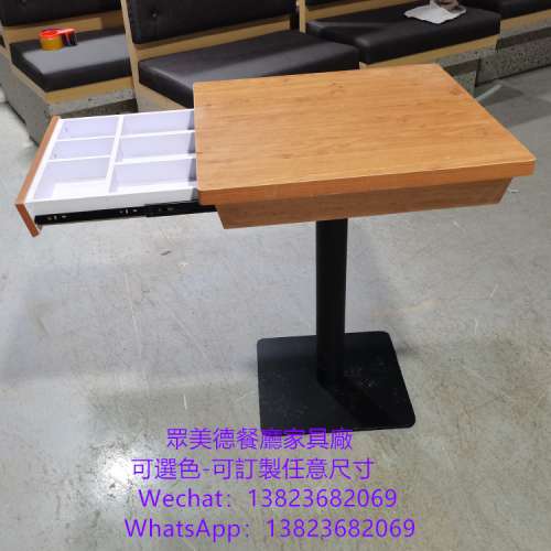 茶餐料理店餐廳餐桌訂造,防火膠板抽屜餐桌檯子訂造,工業風餐桌椅批發,咖啡廳桌椅批...