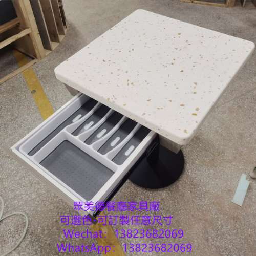 岩板包不鏽鋼邊餐枱,收納櫃儲物餐桌檯子訂做,岩板不鏽鋼包邊餐桌訂製,抽屜儲物餐桌...