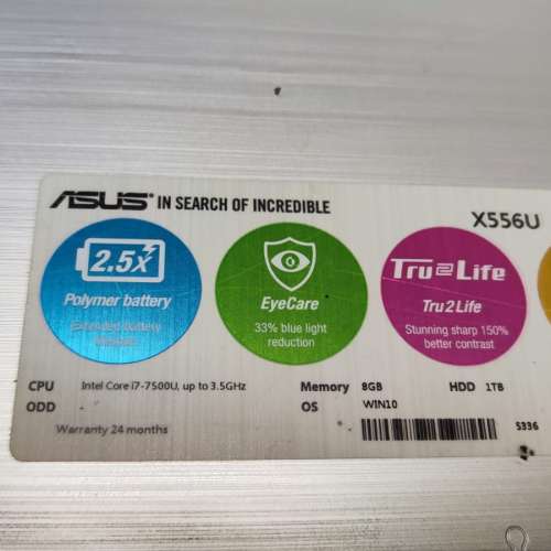 Asus X556U  15' notebook