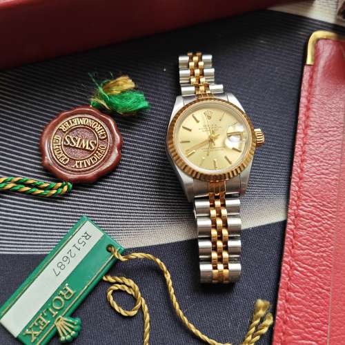 Rolex 69173 勞力士日誌女裝18K黃金金銀潤