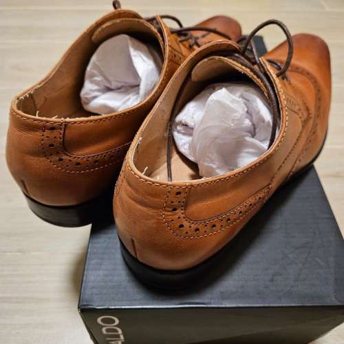 全新Aldo Men's dress Shoes 男裝皮鞋 有花 啡色 brown pattern EU42.5 leather sn...